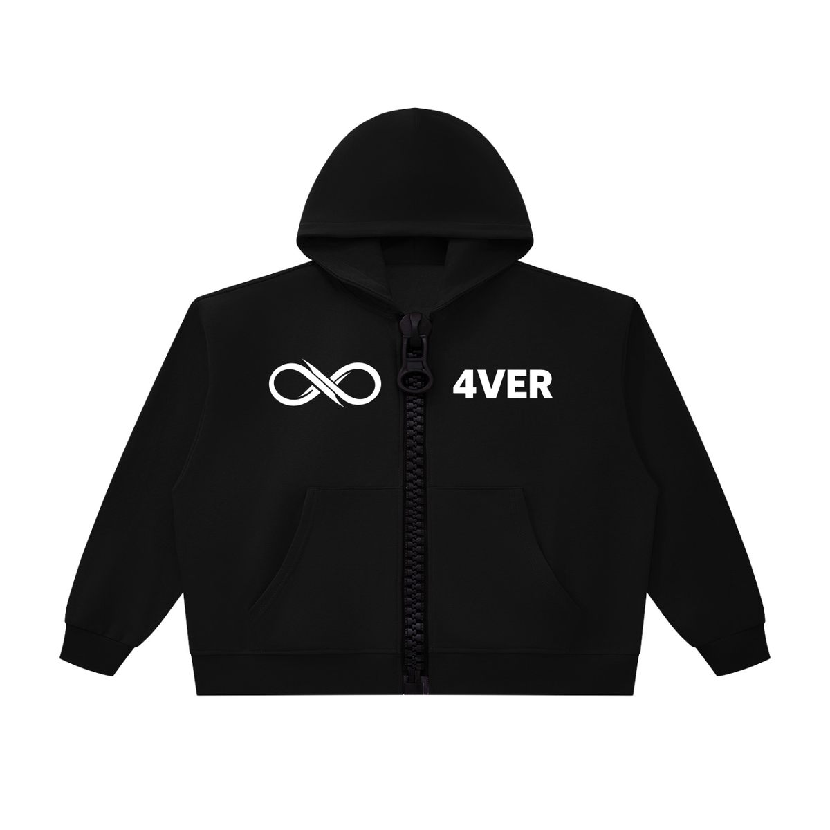 Unisex Oversized Chunky-Zip Boxy Hoodie