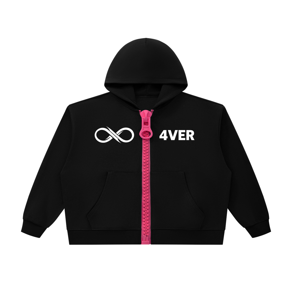 Unisex Oversized Chunky-Zip Boxy Hoodie